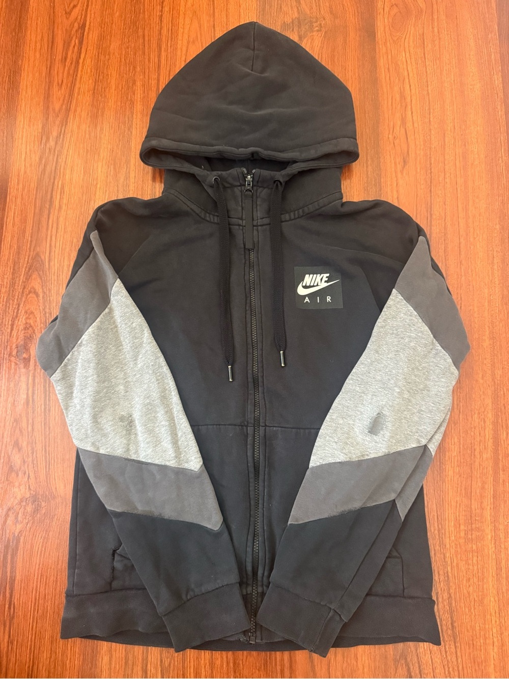 Men’s Black & Gray Full-Zip Hoodie